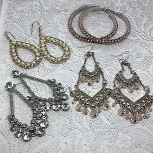 Bundle lot 4 boho style statement earrings